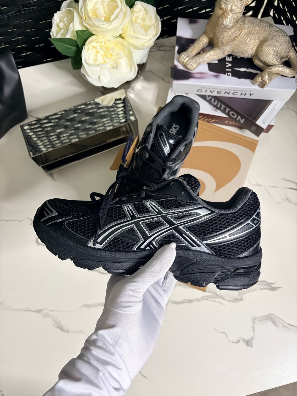 ASICS Gel-1130 Black Pure Silver - Picture 2 of 3